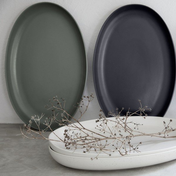 Platou de servire verde deschis din gresie 32x20.5 cm Pacifica – Casafina-image-1