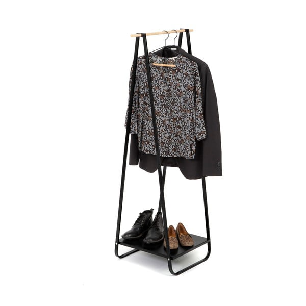 Suport pentru îmbrăcăminte cu raft Compactor Portant Blanc, negru-image-3