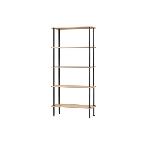 Etajeră în culoare naturală cu aspect de lemn de stejar 80x163x35 cm Teidi – noo.ma