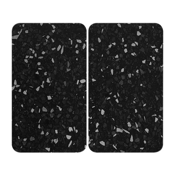 Set 2 protecții din sticlă pentru aragaz Wenko Universal, negru