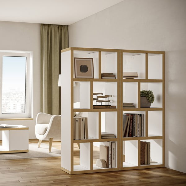Bibliotecă albă/în culoare naturală 70x159 cm Berlin – TemaHome-image-1