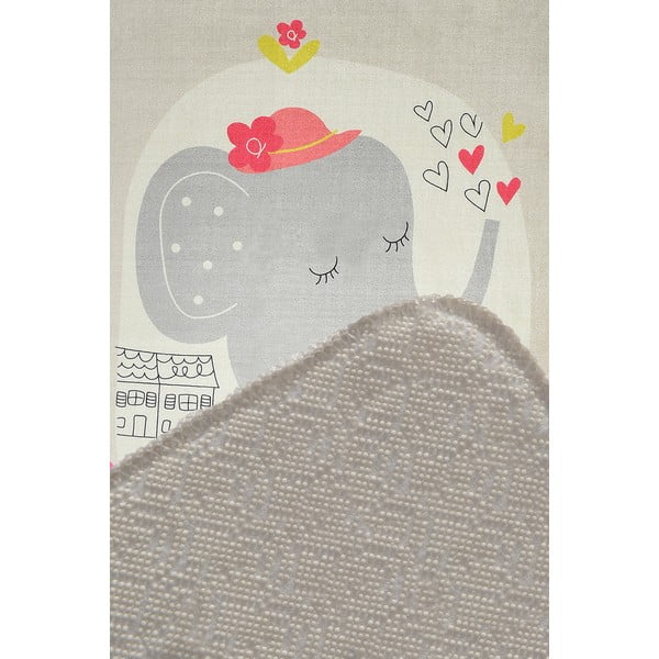 Covor antiderapant pentru copii Conceptum Hypnose Elephants Bike, 140 x 190 cm-image-2