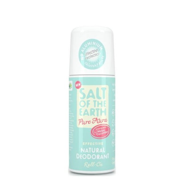 Roll-on deodorant cu parfum de pepene verde și castravete Salt of the Earth Pure Aura, 75 ml