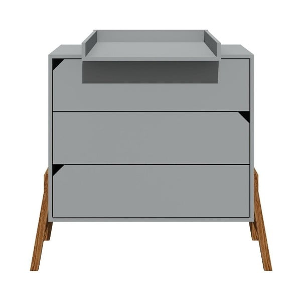 Comodă cu 3 sertare BELLAMY Lotta, gri-image-2