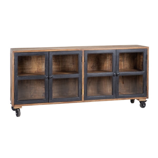 Vitrină în culoare naturală din lemn de mango 160x71 cm – Ixia