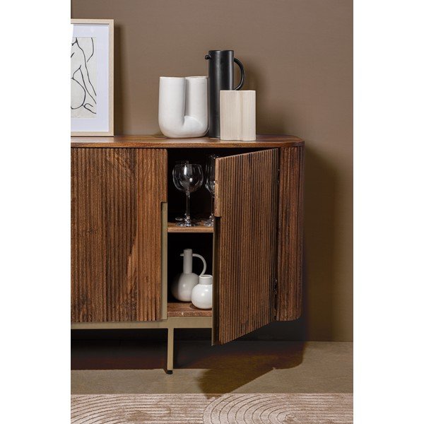 Comodă aurie/în culoare naturală din lemn de mango 160x75x40 cm Vilas – Bizzotto-image-2