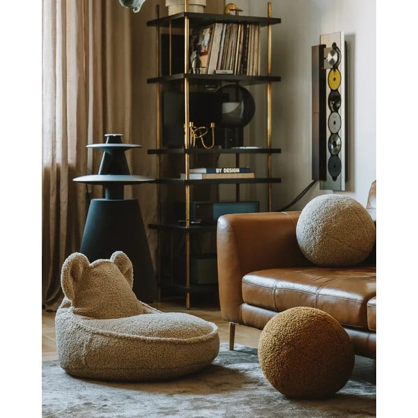 Pernă decorativă pentru copii maro cu tapițerie din țesătură bouclé Ball – Wigiwama-image-3