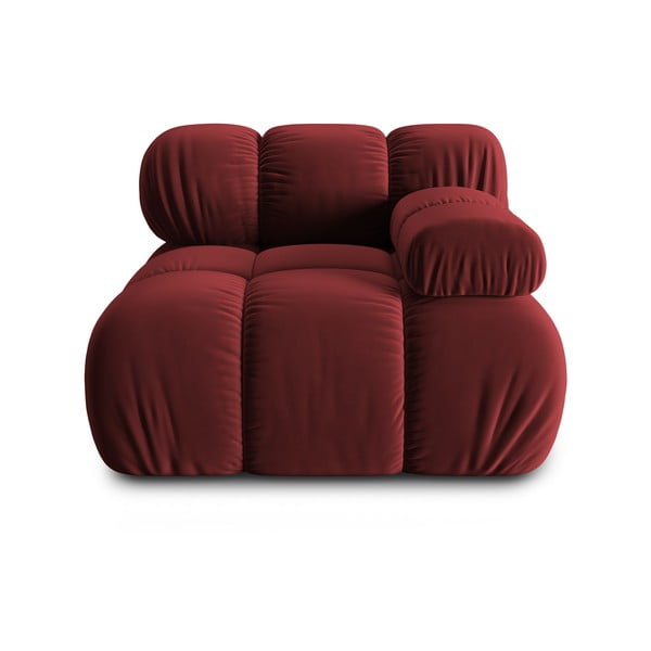 Modul pentru canapea roșu cu tapițerie din catifea (colț dreapta) Bellis – Micadoni Home
