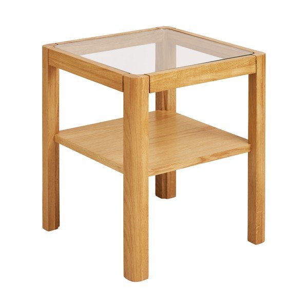 Măsuță auxiliară cu blat din sticlă 40x40 cm Lourmarin – House Nordic