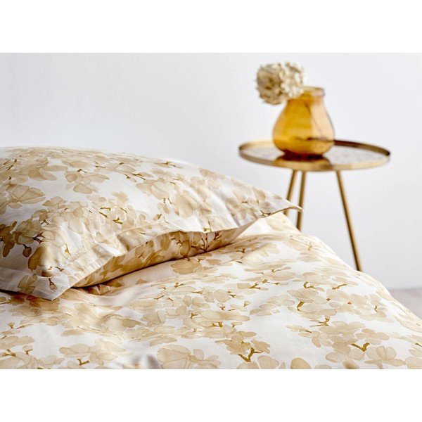 Lenjerie de pat din bumbac satinat pentru pat single Södahl Blossom, 140 x 200 cm, galben-image-3