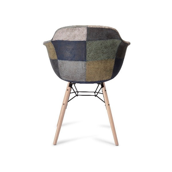 Scaun cu picioare din lemn de fag Furnhouse Flame Patch, gri-image-3