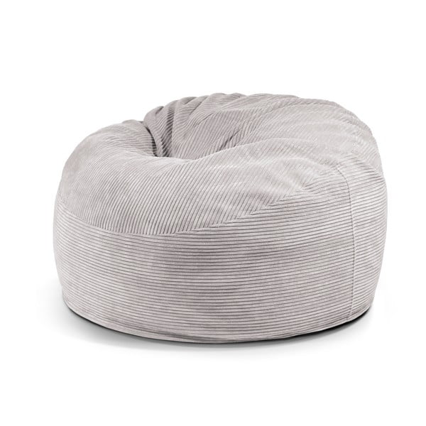 Fotoliu bean bag gri deschis cu tapițerie din catifea reiată Om 110 – SLOWDOWN