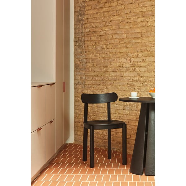 Masă de dining rotundă cu blat cu aspect de lemn de  frasin  ø 65 cm Cep – Teulat-image-3