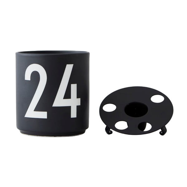 Sfeșnic negru din porțelan Design Letters-image-2