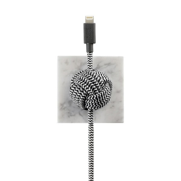 Set suport din marmură cu cablu încărcare lightning pentru iPhone Native Union Night Cable, lungime 3 m