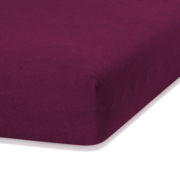 Cearșaf elastic pentru pat dublu AmeliaHome Ruby Siesta, 180-200 x 200 cm, vișiniu închis-image-1