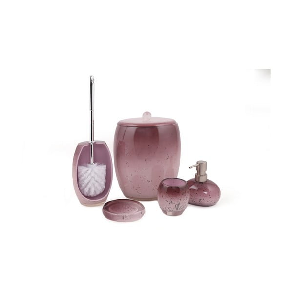 Set de accesorii de baie mov din polirășină Stria – Mioli Decor