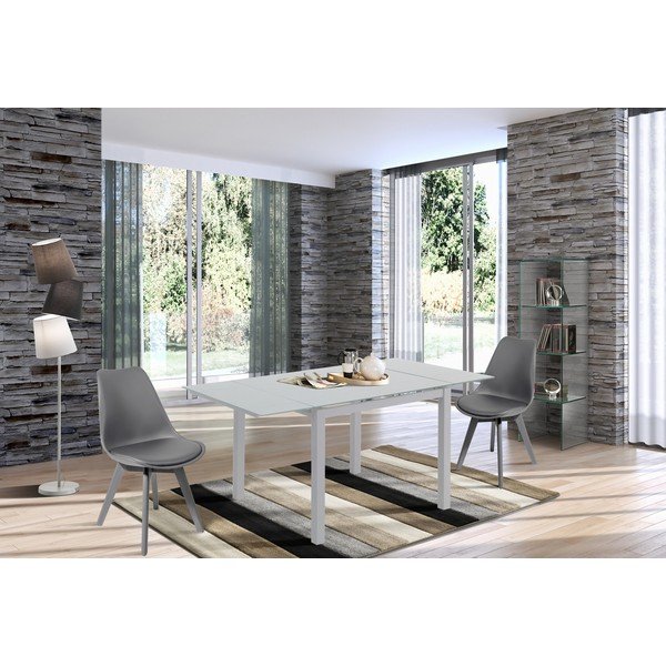 Masă de dining extensibilă cu blat din sticlă 90x90 cm New Daily – Tomasucci-image-1