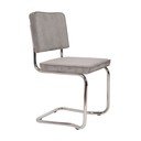 Scaune de dining gri balansoar 2 buc. tapițate Ridge Kink Rib – Zuiver