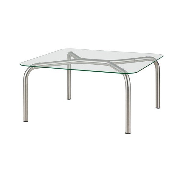 Măsuță de cafea argintie cu blat din sticlă 60x80 cm Uku – noo.ma