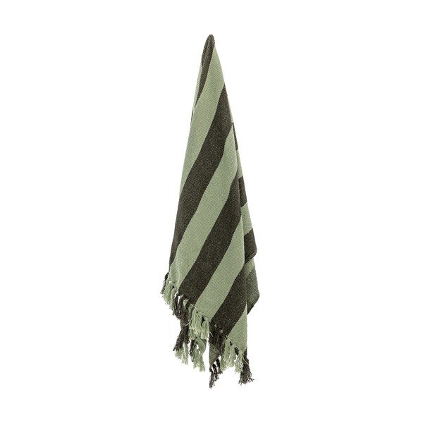 Pătură verde din bumbac reciclat 130x160 cm Frello – Bloomingville-image-2