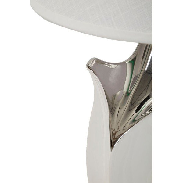 Veioză albă/argintie din ceramică cu abajur textil (înălțime 51 cm) Shiney – Mauro Ferretti-image-2