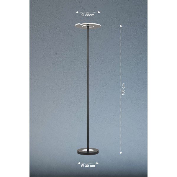 Lampadar negru LED cu intensitate reglabilă cu abajur din sticlă (înălțime 180 cm) Dent – Fischer & Honsel-image-2