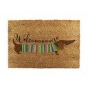 Covoraș de intrare din fibre de nucă de cocos 40x60 cm Welcome Sausage Dog – Artsy Doormats