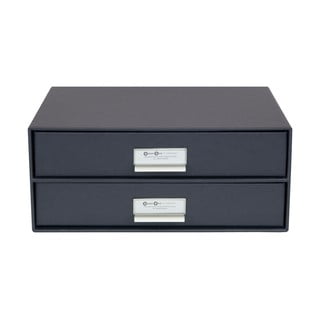 Organizator cu 2 sertare pentru documente Bigso Box of Sweden Birger, 33 x 22,5 cm, gri închis
