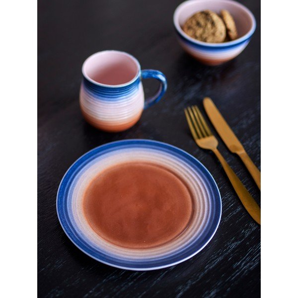 Farfurii albastre/portocalii 4 buc. pentru desert  din gresie ø 20,5 cm Tatum – Bloomingville-image-1