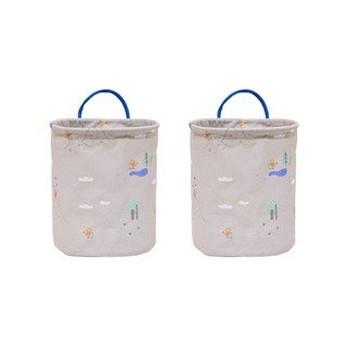 Coșuri de jucării pentru copii bej 2 buc. din material textil ø 18x22 cm Foxy – OYOY Mini