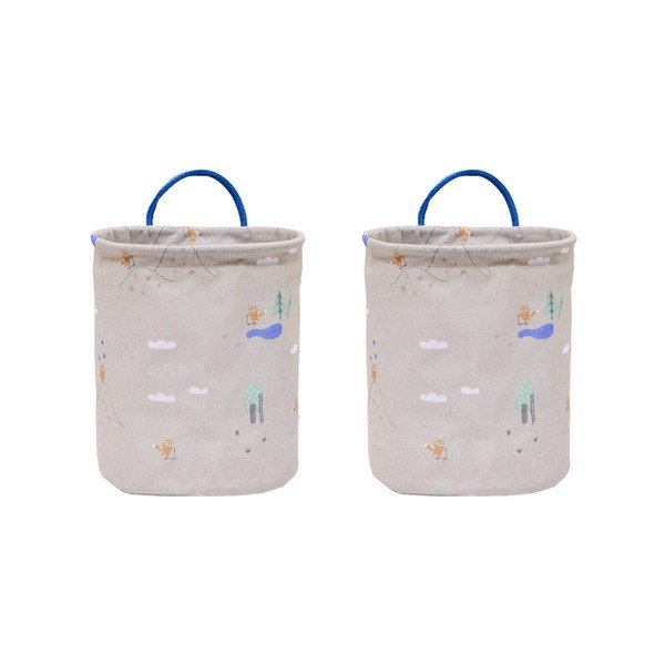 Coșuri de jucării pentru copii bej 2 buc. din material textil ø 18x22 cm Foxy – OYOY Mini