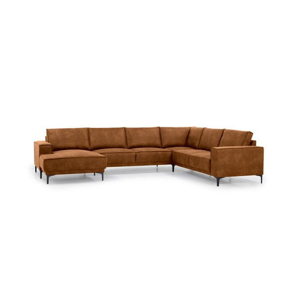 Colțar maro coniac cu tapițerie din imitație de piele (colț pe partea stângă /în formă de "U") Copenhagen – Scandic-image-2