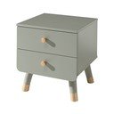 Noptieră din lemn de pin pentru camera copiilor Vipack Billy, verde măsliniu