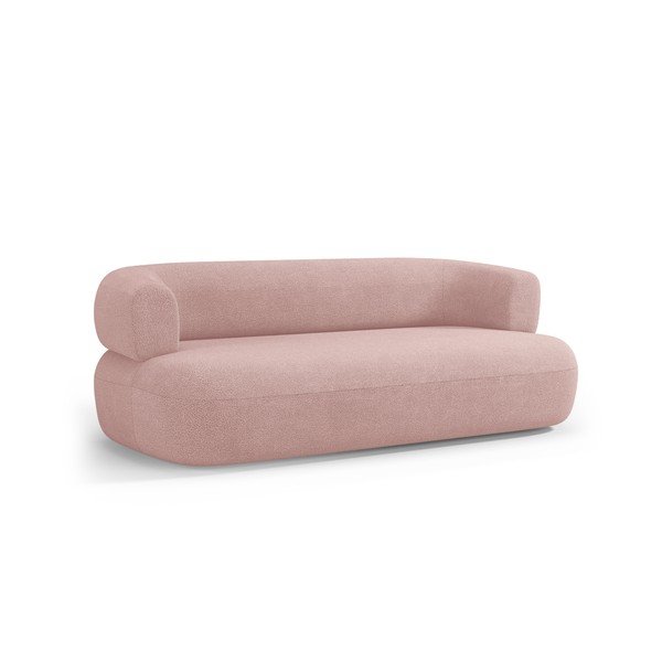Canapea roz-deschis cu tapițerie din țesătură bouclé 178 cm Jenny – Micadoni -image-1