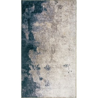 Covor tip traversă albastru/crem lavabil 200x80 cm - Vitaus