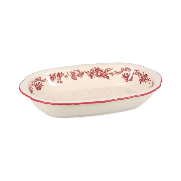 Farfurie burgundy/fildeș pentru servire din porțelan Cyril – S|P Collection