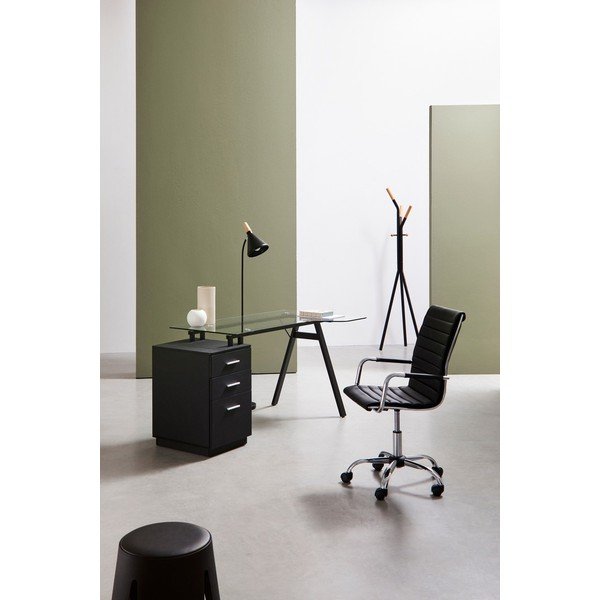 Scaun de birou negru din imitație de piele Perth – Yes Everyday-image-1