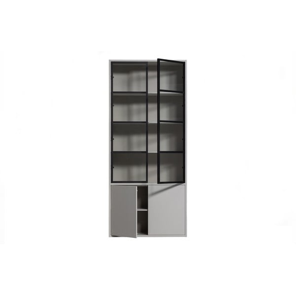 Vitrină gri deschis din lemn   de pin 101x230 cm Basic – vtwonen-image-4