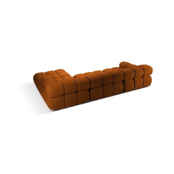 Colțar modular portocaliu cu tapițerie din țesătură bouclé (cu colț pe partea dreaptă) Bellis – Micadoni Home-image-4