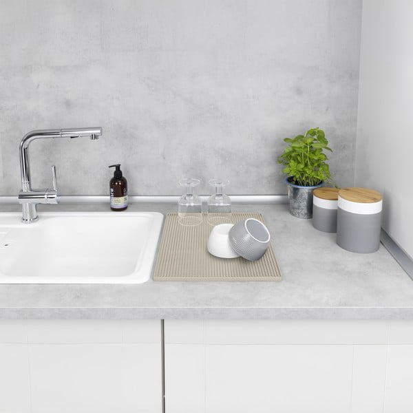 Scurgător de vase bej din cauciuc 40x30 cm Maxi – Wenko-image-1