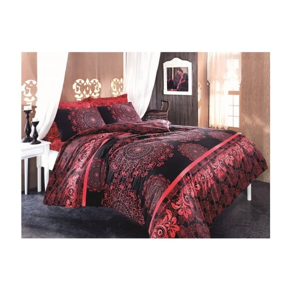 Lenjerie de pat, roșu, Chantal, 160x220 cm