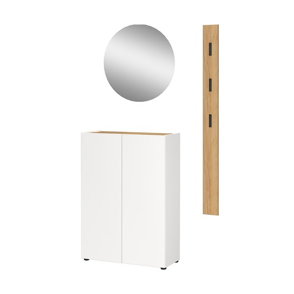 Set pentru hol alb cu aspect de lemn de stejar 104x200x33 cm Alviano – Germania