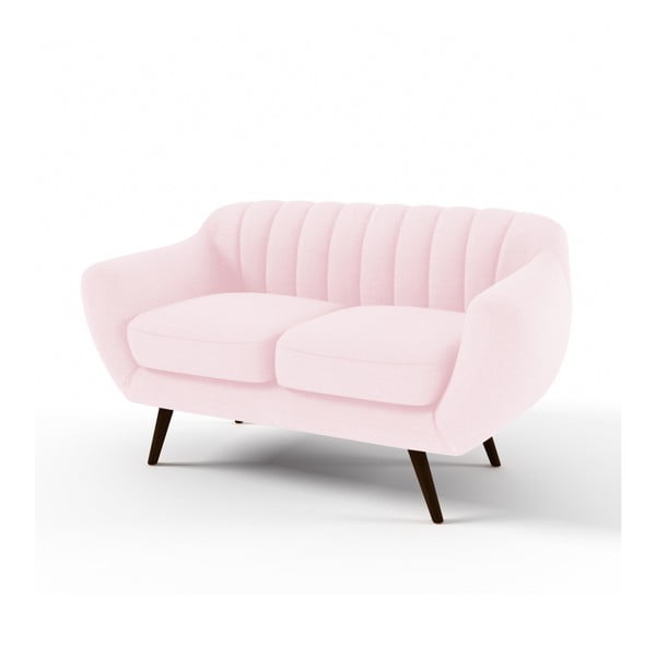Canapea cu 2 locuri Vivonita Kennet, roz pastel