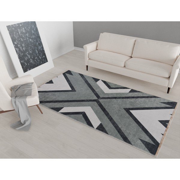 Covor gri lavabil 230x160 cm - Vitaus-image-1