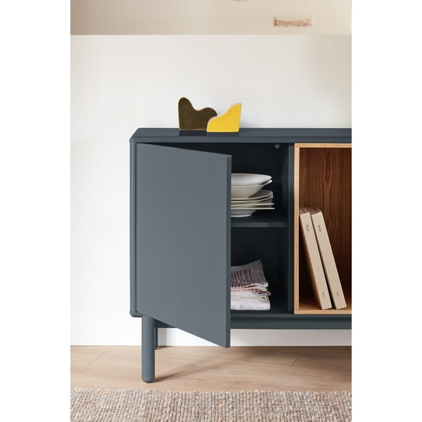 Comodă joasă gri închis 137x76 cm Corvo - Teulat-image-1