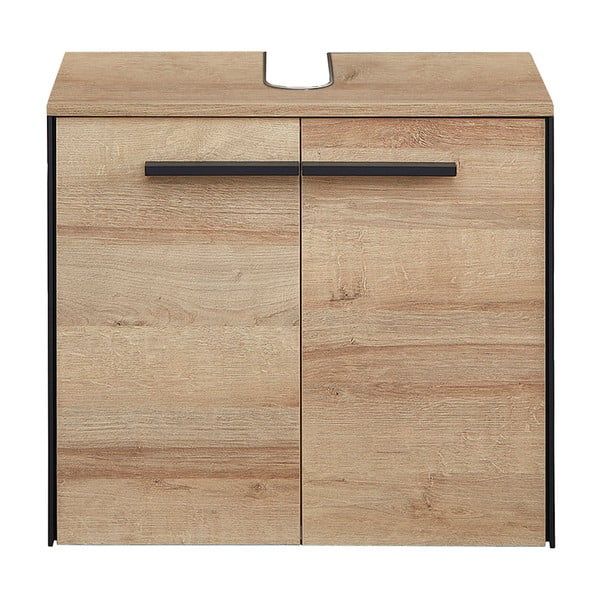 Dulap sub chiuvetă în culoare naturală suspendat cu aspect de lemn de stejar 53x60 cm Quickset 395 – Pelipal