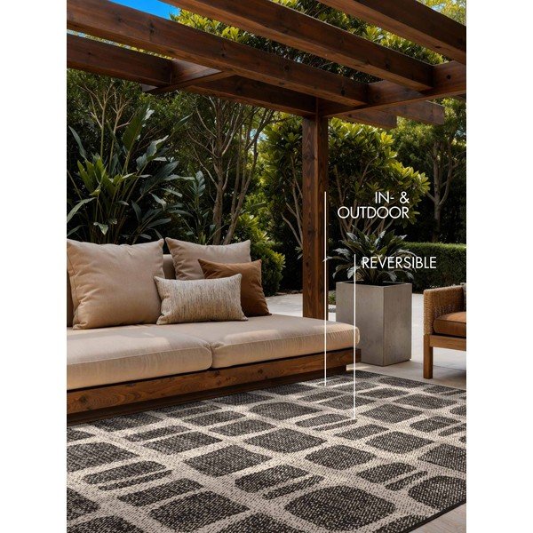 Covor pentru exterior și interior negru/crem 200x300 cm Haringey Ruskin – Ted Baker-image-3