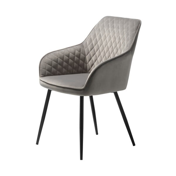 Scaun de sufragerie gri deschis cu cotiere tapițat Milton – Unique Furniture-image-2