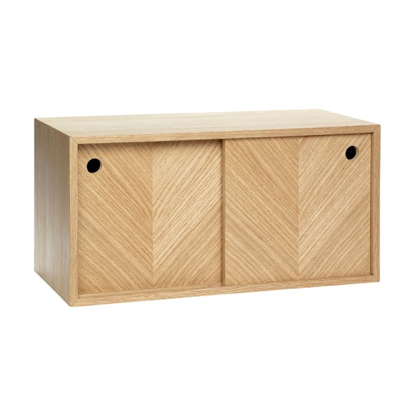 Dulăpior de perete din lemn de stejar Hübsch Herringbone, natural